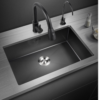 台下盆不锈钢水槽，展示正面外观